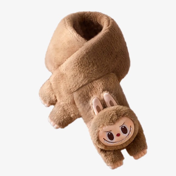 POP MART Labubu The Monsters Warm Fluffy Holiday Plush Scarf labubu 毛绒围巾 - Picture 7 of 8